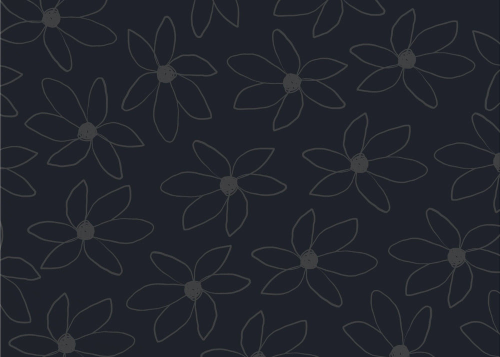 Schwarze luftige Blumen | Tapete