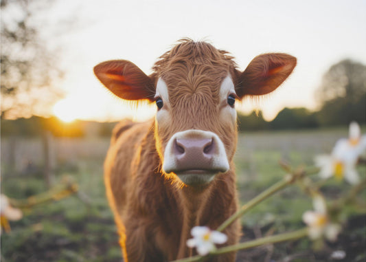 Cow at Sunrise | Wallpaper