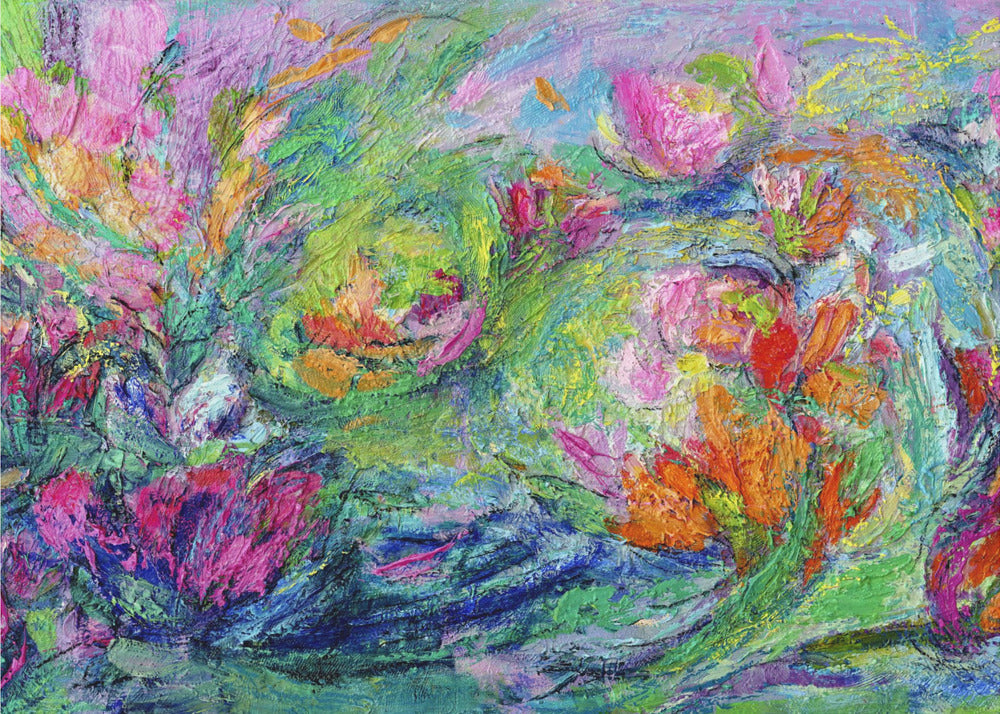 Lebendige Blumenlandschaft | Leinwand