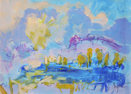 Verträumte Pastelllandschaft | Leinwand