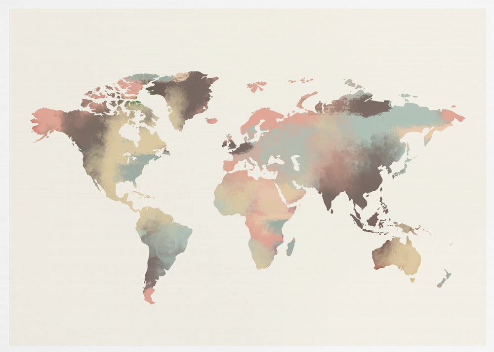 Aquarell Weltkarte | Poster