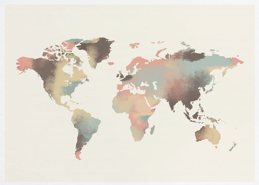 Aquarell Weltkarte | Leinwand
