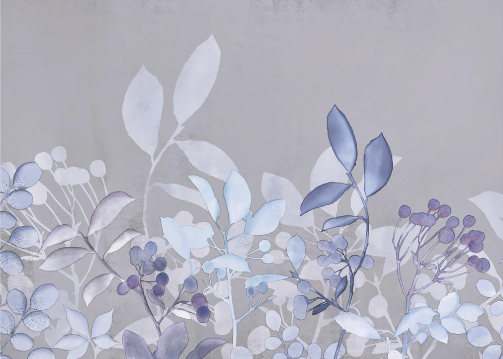 Aquarell Pastell Garten Blau | Poster