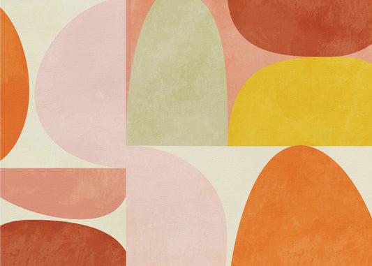 Warme Pastellgeometrie | Leinwand