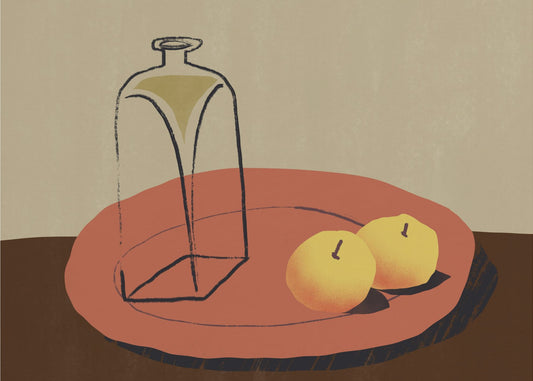Glas und Apfel | Leinwand