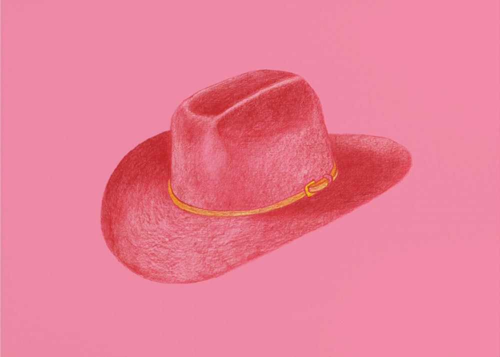 Roter Stetson auf Pink | Leinwand
