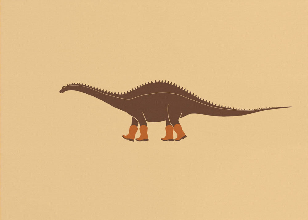 Rebbachisaurus Reba, die Cowgirl-Dinosaurier-Textur | Leinwand