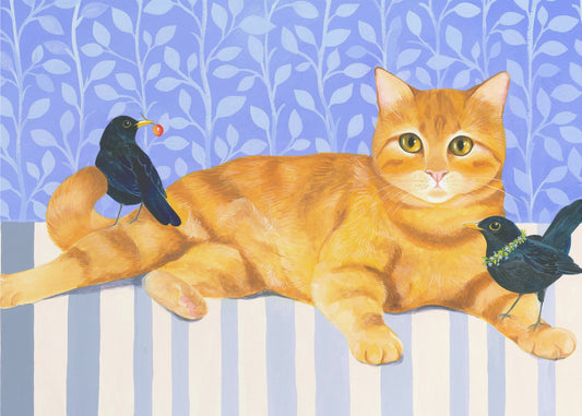 Entspannte orange getigerte Katze | Poster