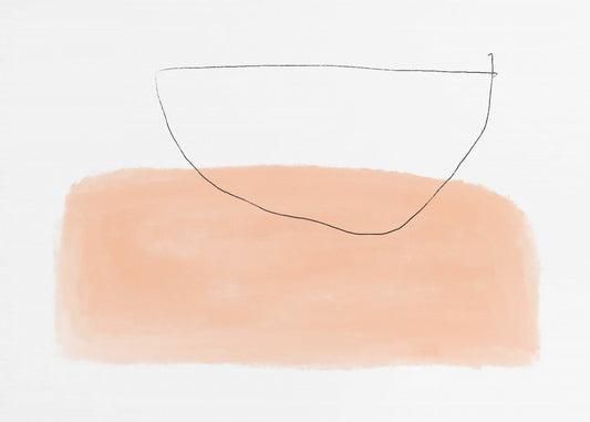 Schüssel auf Pfirsich-Leinwand | Tapete