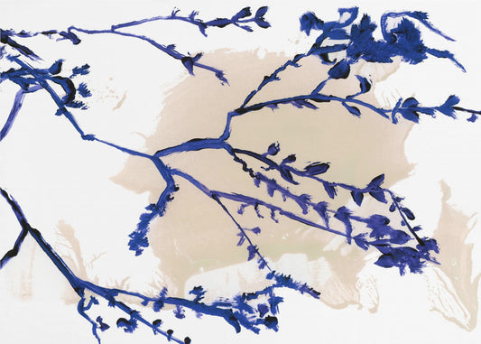 Marineblaue Blüten auf Ästen | Poster