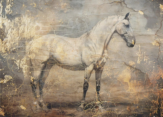 Pferd Vintage Kunst Illustration 06 | Leinwand