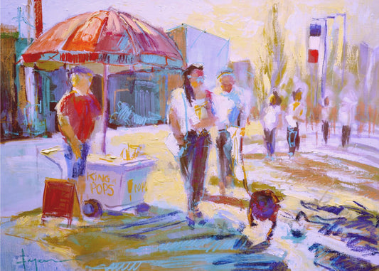 Sunny Stroll Scene | Canvas