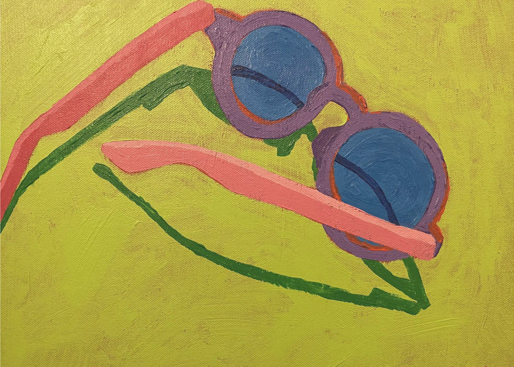 Sunglasses on Yellow Green | Canvas