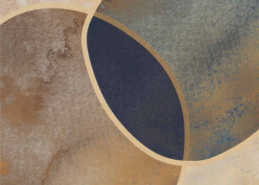 Abstrakte Kreise mit Gold 1 | Tapete