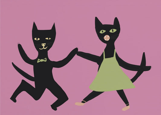 Tanzende Katzen | Leinwand