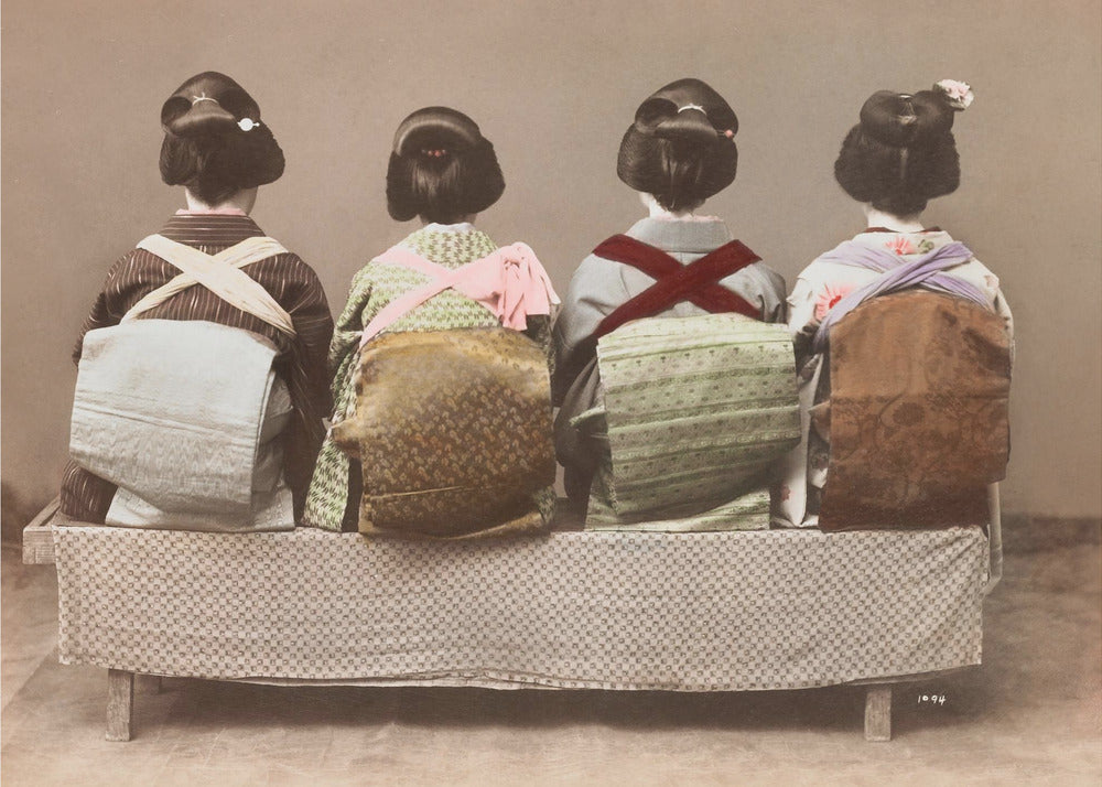 Zeigt Back Style (19. 20. Jahrhundert) Japanische Frau sitzend | Leinwand