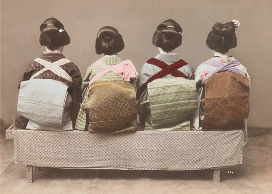 Zeigt Back Style (19. 20. Jahrhundert) Japanische Frau sitzend | Leinwand