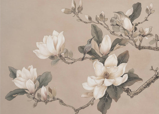 Chinoiserie Magnolienvogel 001 | Leinwand