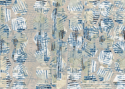 Cornish Blue Hexagons 3 | Leinwand