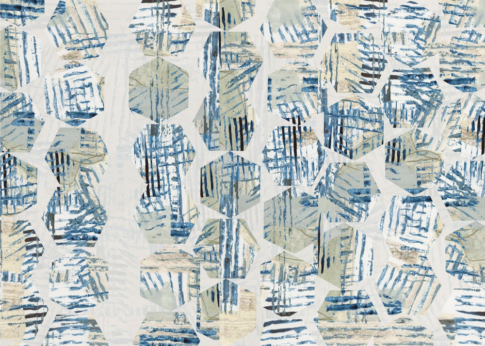 Cornish Blue Hexagons 5 | Leinwand