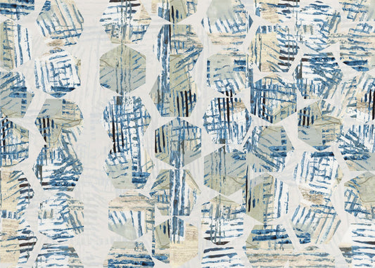 Cornish Blue Hexagons 5 | Leinwand