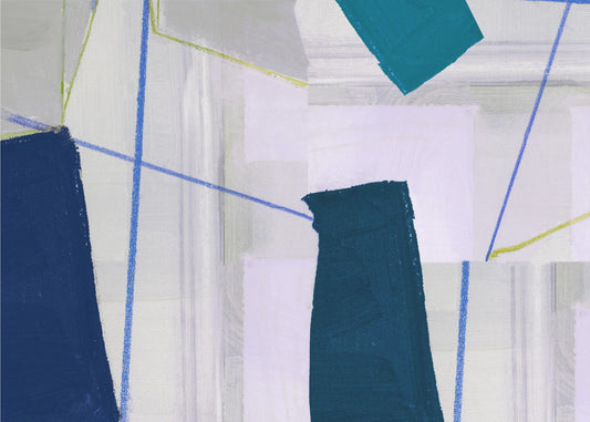 Abstrakte Komposition in Blau 2 | Leinwand