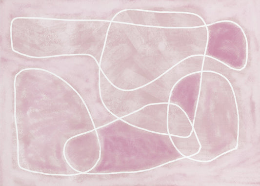 Pastellrosa Strichzeichnung | Leinwand