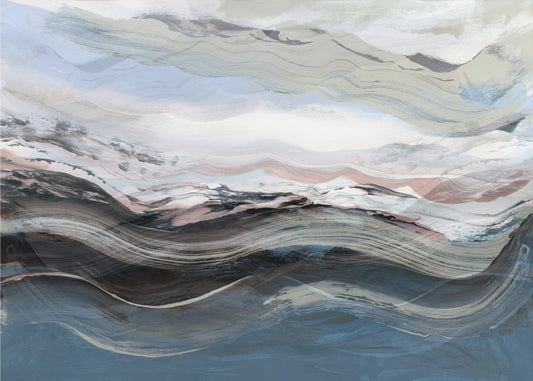 Abstrakte Landschaft Wellen Blau | Poster