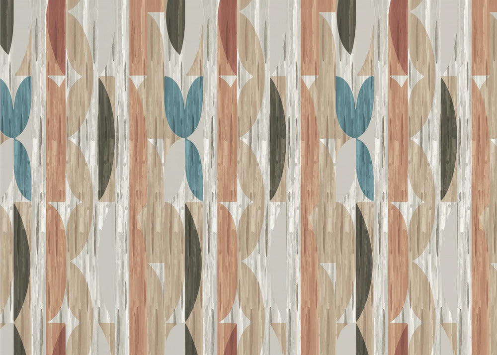 Retro-Moderne Formen mit geometrischem abstraktem Design | Leinwand