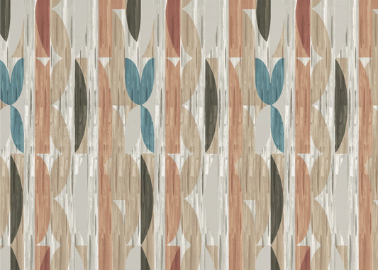 Retro-Moderne Formen mit geometrischem abstraktem Design | Leinwand