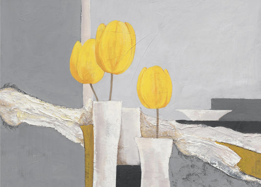 Goldenes Tulpentrio | Leinwand