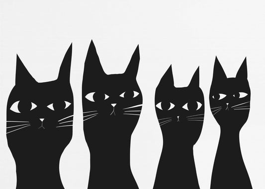 Vier schwarze Katzen | Leinwand