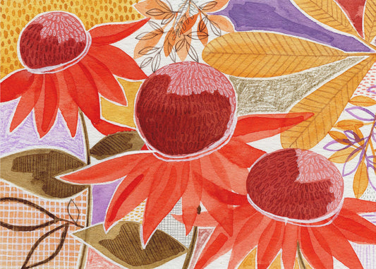 Mehrschichtiges botanisches Aquarell | Leinwand