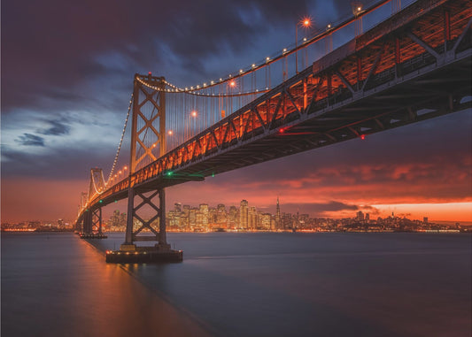 Bay Bridge bei Nacht | Leinwand