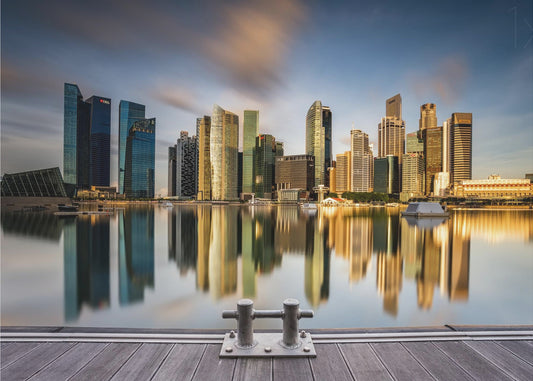 Goldener Morgen in Singapur | Leinwand