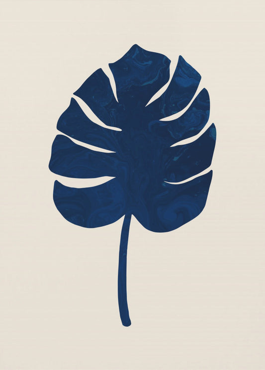 Monstera Marble Blue | Canvas