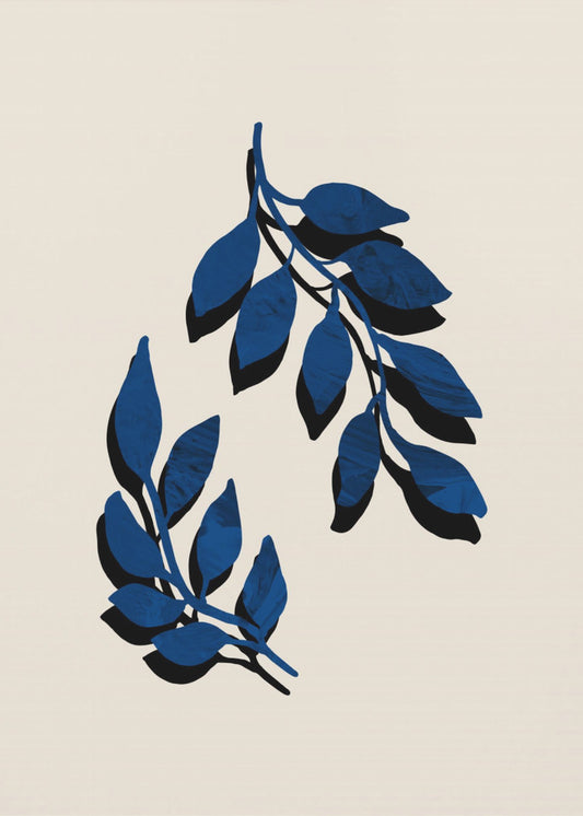 Blue Twig Brush | Canvas