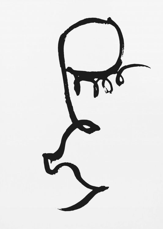 Halbes Gesicht Schwarz | Poster