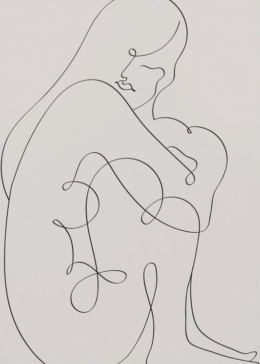 Frau Linien Schwarz | Poster