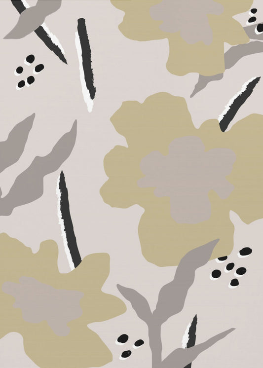 Beige Blumen | Leinwand