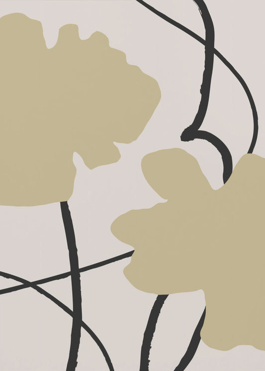 Beige Blumen 02 | Leinwand