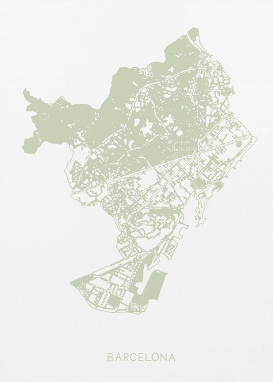 Barcelona Karte | Leinwand