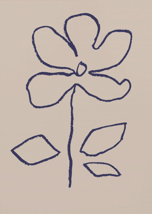 Ölpastell Blume Blau | Leinwand