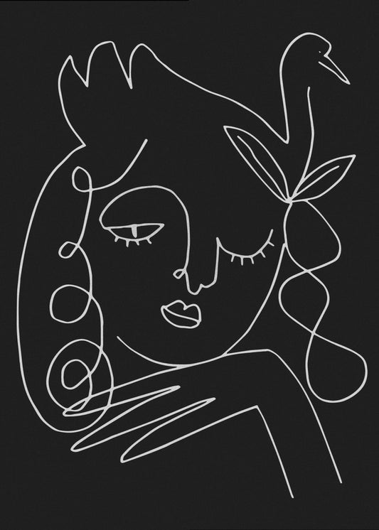lineart_swan_black_vector_005 | Leinwand