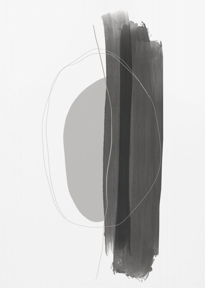 Monochrome Pinselstriche | Leinwand
