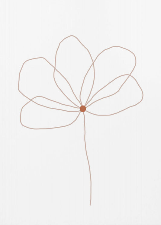 Zarte Linienblume | Leinwand