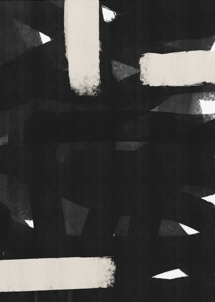 Monochrome Pinselstriche | Poster