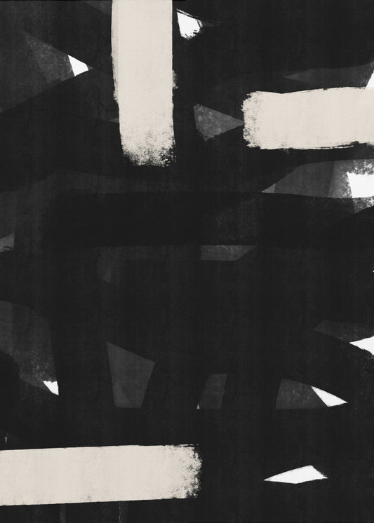 Monochrome Pinselstriche | Leinwand