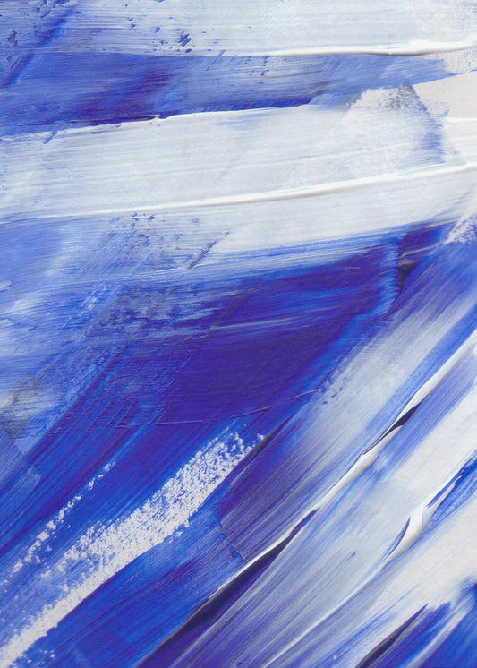 Weiße und blaue Pinselstriche | Leinwand
