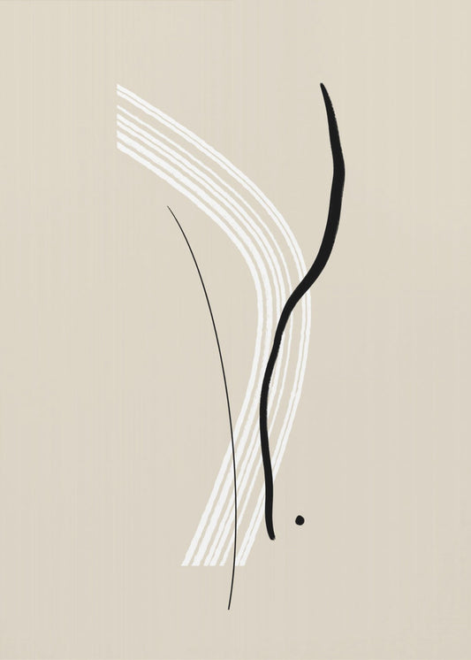 Elegante schwarz-weiße Linien | Leinwand